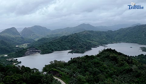 STORM SHIELD. Dark clouds loom over the Sierra Madre mountain range as seen from the Casili River in Barangay Pintong Bukawe, San Mateo, Rizal on Monday, 10 November 2025. According to PAGASA, the rugged terrain of Luzon — including the Sierra Madre — helped weaken Super Typhoon Uwan (Fung-Wong) as it crossed the country’s landmass.