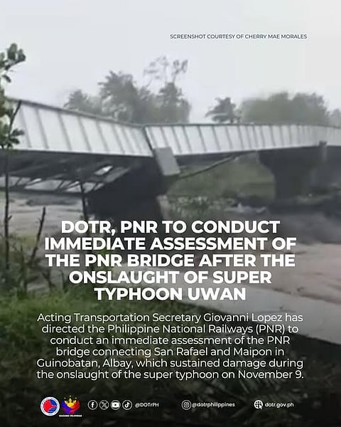 DOTr orders probe, fast-tracking of damaged PNR bridge in Albay