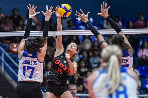 

Myla Pablo tries to keep the title bid of Petro Gazz burning in the PVL Reinforced Conference. 
