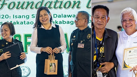 Daily Tribune’s Chingkee Mangcucang (middle) and senior reporter Alvin Murcia (left, right photo) receive certificates of appreciation from the Bureau of Corrections following the publication’s support to reformation programs for Persons Deprived of Liberty during the agency’s 120th Foundation Day celebration at its national headquarters in Muntinlupa City on Wednesday. Also recognized is Tzu Chi Eye Center Medical Director Bernardita C. Navarro (beside Murcia).  