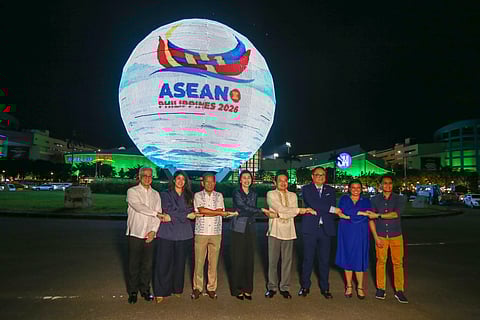 The Presidential Communications Office and SM Supermalls illuminate the iconic SM Mall of Asia Globe to mark the National Launch of the Philippine Chairmanship of ASEAN 2026 on Friday evening, 14 November 2025.