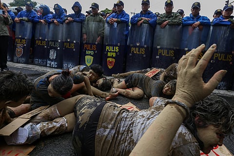 Climate justice  Progressive groups gather at the corner of Roxas Boulevard and Kalaw Avenue, raising their voices for climate justice during the Global Day of Action as world leaders meet at COP30 in Brazil.
