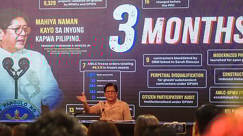 President Ferdinand R. Marcos Jr. delivers a President’s Report and holds a press conference at Malacañang to provide updates on the ongoing investigation into anomalous flood control projects. This comes three months after his State of the Nation Address, in which he announced an intensified campaign against infrastructure-related corruption.