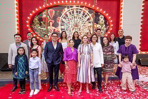 Kevin and Michelle Tan with daughter KT and son Drew; president and CEO of SSI Group Inc., Rustan Commercial Corporation, and Rustan Marketing Corporation, Anton Huang; Kit Zobel; Lizzie Zobel; chairman of the Board of Directors for Rustan Commercial Corporation, SSI Group Inc., Stores Specialists Inc., Donnie Tantoco; Rica De Jesus; and Cris Villonco-Valderrama with son Leon.  Second row: MJ Tantoco, Dindin Araneta, Trickie Lopa, Nikki Huang, Dr. Aivee and Dr. Z Teo, Maricar Tiangco and Dino Pineda.