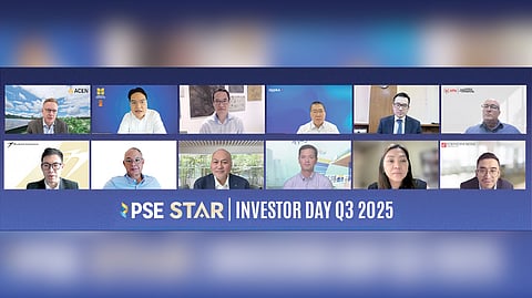 From left, by row: ACEN Group Chief Finance Officer and Group Chief Strategy Officer Jonathan P. Back, BNCOM CFO Antonio S. Loquindanum, DNL President and CEO Alvin D. Lao, PLUS President Andy Tsui, DMC Deputy CFO Joseph V. Legasto, and IMI CFO Robert William Heese; MAC President and COO Eduardo Luis T. Luy, NIKL President and CEO Martin Antonio G. Zamora, KEEPR President Jose Paulino L. Santamarina TOP Chairman, President and CEO Eugene Erik C. Lapasaran Lim, GLO Corporate Finance Head Norina Alleen Seraspi, and RRHI Investor Relations Officer and Head of Sustainability Angelo 5. Torres.