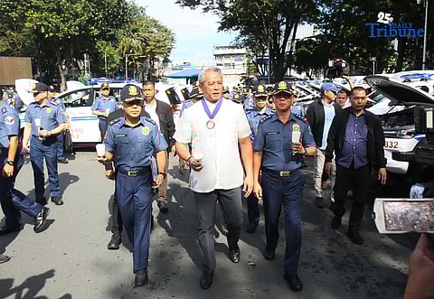 PNP Officer-in-Charge Jose Melencio Nartatez and Interior Secretary Jonvic Remulla lead the blessing ceremony of newly procured police equipment at Camp Crame on Monday, 17 November 2025. The upgraded assets include drones, motorcycles, vehicles, and mobile devices designed to bolster police operations nationwide.