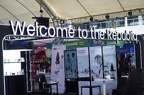 The official Dermorepubliq booth, as the official sponsor of the first-ever TikTok Beauty Fest Philippines 2025 held at Bonifacio Global City.