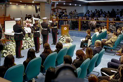 Friends, family members and former colleagues mourn the passing of Juan Ponce Enrile at the Senate on Wednesday. The former Senate President is known as the senator with the longest tenure in government.