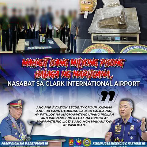 Some P1-million worth of Marijuana Kush were seized by authorities at the Cargo Area of Clark International Airport (CRK) in Freeport Zone, Pampanga on 19 November 2025.