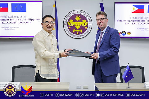 DEPARTMENT of Finance Secretary Frederick Go (left) and EU Ambassador Massimo Santoro (right)