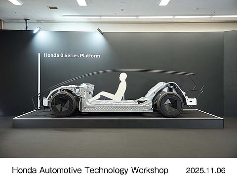 HONDA’S 0 Series platform display highlights the brand’s next-generation engineering approach.