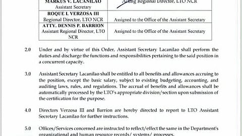 LTO-NCR director, assistant relieved amid luxury car probe