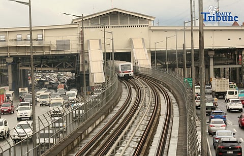 (November 25 2025) The Metro Rail Transit (MRT7) trains are seen at the train track at Don Antonio station along Commonwealth Avenue in Quezon City on Tuesday November 25 2025. The MRT‑7 project is approximately 83% complete and is on track for fully operational in early 2027. Photo/Analy Labor
