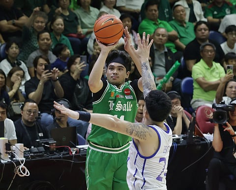 JACOB Cortez shoots the crucial basket to lead the La Salle Green Archers to a 78-72 win over the Ateneo Blue Eagles in Season 88 UAAP men’s basketball tournament.