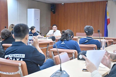 Muntinlupa Mayor Ruffy Biazon speaks to the members of the City Planning and Development Office as he discusses the looming review of the local government’s Comprehensive Land and Water Use Plan.
