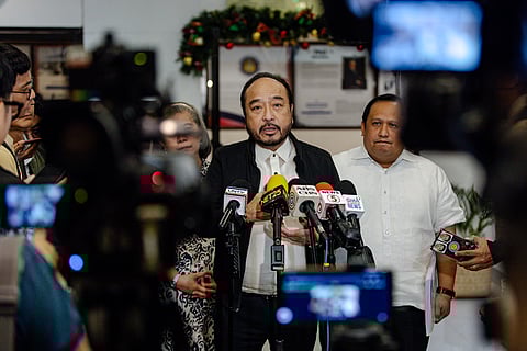 COMELEC Commissioner Rey Bulay explains to the media the department's Political Finance and Affairs Department's (PFAD) decision to clear Senator Chiz Escudero of the Section 95 of the Omnibus Election Code complaint, during a press conference in Manila on Wednesday, 26 November 2025.

Bulay said the P30-million contribution made by Lawrence Lubiano to Escudero’s 2022 senatorial campaign was a personal donation and did not violate campaign finance rules. Lubiano, president of Centerways Construction and Development Inc., is among the contractors earlier identified by President Ferdinand Marcos Jr. as part of the top 15 government contractors.