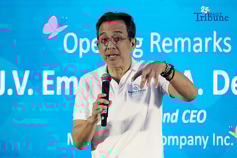 (November 27 2025) Manila Water President and CEO Jocot De Dios speak during the 13th anniversary of its flagship environmental advocacy program, Toka-Toka, held at Eton Centris in Quezon City on Thursday November 27 2025, Toka-Toka since its launch in 2012, it has been the only advocacy in the Philippines dedicated to promoting proper wastewater practices and environmental stewardship. during the Manila Water celebration of the 13th anniversary of its flagship environmental advocacy program, Toka-Toka,  held at Eton Centris in Quezon City on Thursday November 27 2025. Photo/Analy Labor

