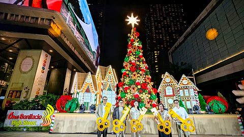 BGC IS LIT UP IN RED AND GOLD FOR A HIGH STREET HOLIDAY