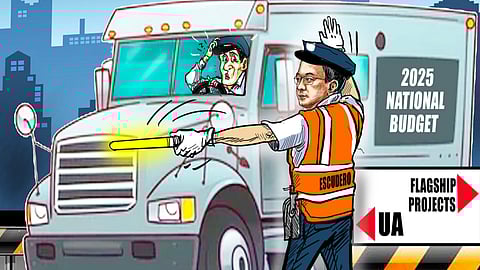 Dogs fight over pork