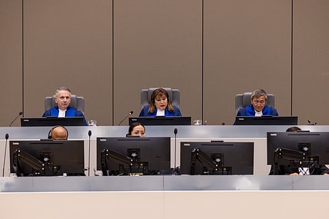NO freedom yet The ICC Appeals Chamber, presided over by Judge Luz del Ibáñez Carranza (middle), has upheld the decision rejecting the request for interim release. The suspect, who waived his right to be present at today’s hearing, remains in ICC custody.