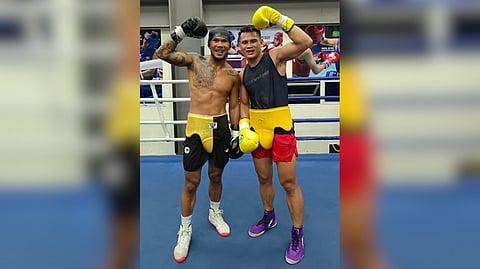 Professional punchers Eumir Marcial (left) and Weljon Mindoro would be the biggest thorn on host Thailand’s quest to dominate in the 33rd SEA Games next month in Bangkok.