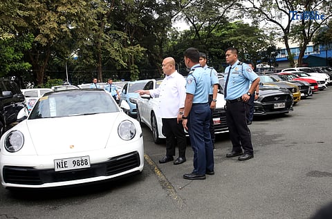 (December 01 2025) The Land Transportation Office Chief Assistant Secretary Marcus Lacanilao present to the media the more than 20  luxury cars impounded at LTO office in Quezon City on Monday December 1 2025, following the agency's operation in National Capital Region over the weekend.  LTO Chief Marcus Lacanilao highlighted that the majority of the violations involved unregistered cars and drivers lacking valid licenses. Photo/Analy Labor