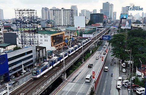 (December 03 2025) Metro Rail Transit (MRT3) were seen on the track passing in Quezon City on Wednesday December 3 2025. The Department of Transportation (DOTr) said three sets of three-car Dalian trains will be deployed starting December 25, 2025 to accommodate more passengers during the holiday rush. Photo/Analy Labor