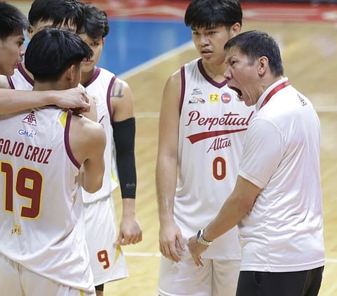 Perpetual coach Olsen Racela and the Altas are determined to beat Letran and forge a winner-take-all battle in the semifinals of NCAA Season 101 men’s basketball tournament.  
