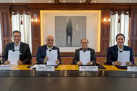 From left: Ferdinand M. Dela Cruz, President, CEO, and CSO of Franklin Baker Philippines; Jerome O. Lorenzo, President of Andorra Investments Corporation; Manuel V. Pangilinan, Chairman, President, and CEO of MPIC; and Jovy I. Hernandez, President and CEO of MPAV.