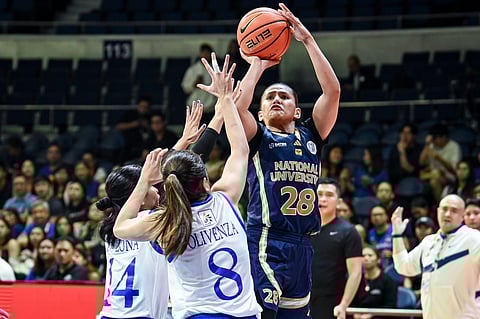 Kristine Cayabyab and the NU Lady Bulldogs secure a finals rematch with the UST Growling Tigresses following a 67-66 win over the Ateneo Blue Eagles in the stepladder playoffs of the UAAP Season 88 women’s basketball tournament.     