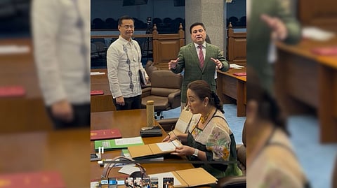 Senators Sherwin Gatchalian and Miguel Zubiri explains on Wednesday why the 2nd reading of the 2026 GAB was stalled.