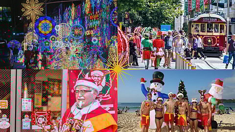 Composite photo of Christmas celebrations across Asia and Oceania
