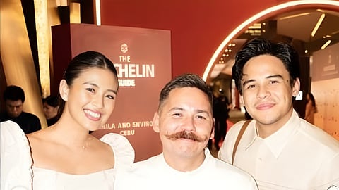 CELEBRITY couple Gabbi Garcia and Khalil Ramos with two Michelin-starred chef Josh Boutwood.
