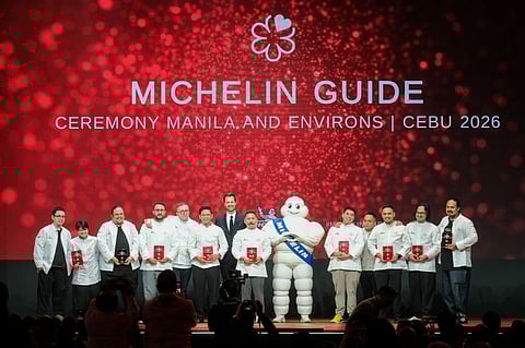 MICHELIN Guide Manila and Environs & Cebu 2026 winners.