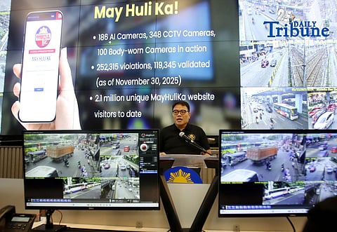 (December 05 2025) Metropolitan Manila Development Authority MMDA Chairman Atty. Don Artes, present the new features of the May Huli Ka website, a web-based platform that enables vehicle owners to conveniently check traffic violations under the agency's No Contact Apprehension Policy, held at MMDA office in Pasig City on Friday December 5 2025. Photo/Analy Labor
