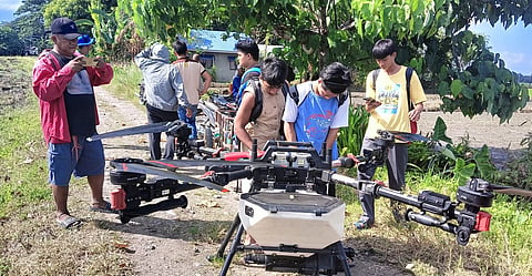 During Scalable, Modern, and Adaptive Rice-ICM Technologies for Increased Yield and Reduced Cost of Production (SMART-ICM) project in Mayantoc, Tarlac, the agricultural drone showed efficiency during the scattering of rice seeds in a rice farm at Brgy. Ambalingit. 