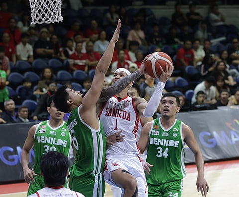 JANTI Miller powers his way to 26 points to help San Beda beat Saint Benilde, 84-81, in Game 3 of their best-of-three semifinal series and make the finals of the NCAA Season 101 men’s basketball tournament.