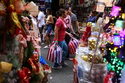 Shoppers flock to Divisoria in Manila on Sunday, 07 December 2025, as the holiday rush builds with Christmas fast approaching.