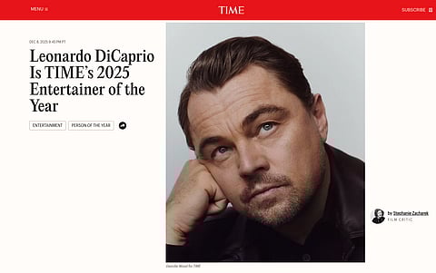 TIME magazine names Leonardo DiCaprio Entertainer of the Year 2025