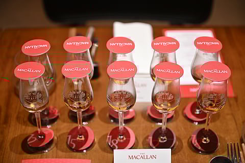 A flight of Macallan Scotch Whiskey — ranging from 12, 15 and 18 years — are ready to be paired with culinary creations, or expressions, by the chefs at Uma Nota.
