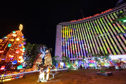 Dynamic holiday canvas. The iconic Lopez Building transforms into a canvas of color and light, illuminating the holiday spirit through 3D mapping magic.
