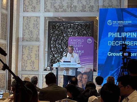 DILG Secretary Jonvic Remulla delivers the keynote address at the World Bank's Philippine Economic Outlook on 9 December 2025.