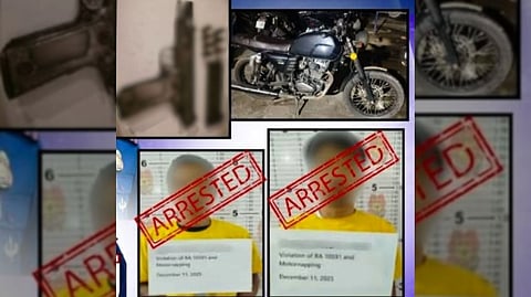 Two carnappers were arrested by authorities during a follow up operation at Brgy. Cabcaben, Mariveles, Bataan, on 11 December.