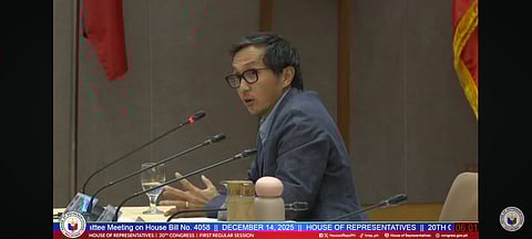 DPWH Secretary Vince Dizon attends the second day of the Bicameral Committee Conference on 14 December 2025.