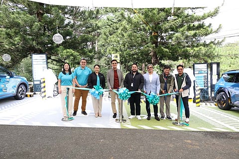 OFFICIALS mark the opening of new EV charging points inside Camp John Hay as ACMobility expands its charging network in Baguio. Shown are (from left): Michaela Louise V. Co, ACMobility Business Development manager for EV Infrastructure; Joshua Benjamin R. Altarejos, ACMobility Site Development director; Ma. Alicia Carla Buencamino, ACMobility head of EV Infrastructure; Joshua M. Bingcang, BCDA president and CEO; Manjit Singh T. Reandi, John Hay Management Corporation president and CEO; Butch Garcia, John Hay Hotels General Manager; Bong Arguelles, John Hay Golf general manager; Engr. Mark P. Torres, BCDA senior vice president for Conversion and Development Group
