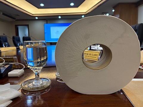 AN example of a typical roll of industrial-grade tissue paper procured by SSS. 