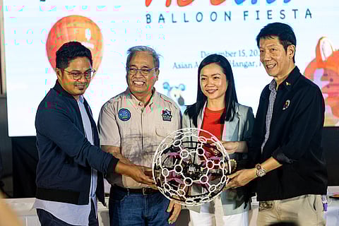 People play drone soccer at the Asian Air Safari Hangar in Pasay City during a press conference for the 26th Philippine International Hot Air Balloon Fiesta (PIHABF) on Monday, 15 December 2025.

PIHABF founder and organizer Capt. Jose Mari “Joy” Roa said drone soccer will be among the featured events at the annual festival, scheduled for 13–15 February 2026, at New Clark City in Capas, Tarlac. Other attractions include hot air balloon rides, paragliding, drone racing competitions, paper plane battles, recreational aircraft demonstrations, and kite shows.