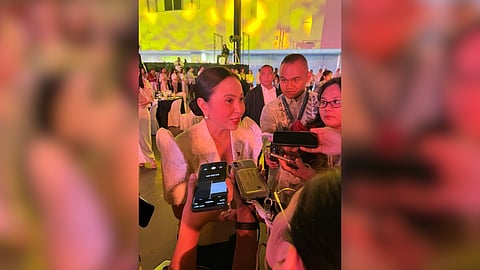 Trade Secretary Cristina Roque at the 30th Anniversary and Investors’ Recognition Night of the Philippine Economic Zone Authority at the SMX Convention Center in Pasay City on Monday night