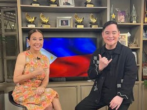 Korina Sanchez and 2025 Miss Universe Judge Louie Heredia
