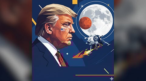 FOR now, America is downsizing its space aspirations, now looking at the Moon anew in place of Mars. 